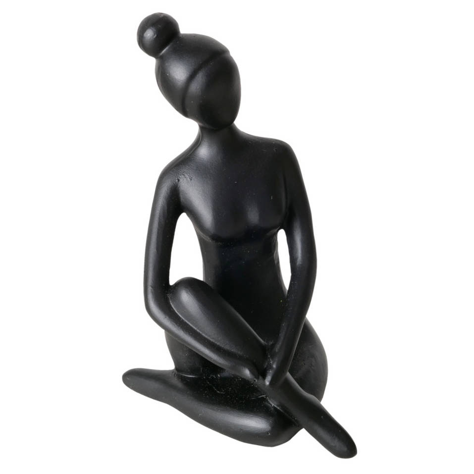 Boltze Home Dekorační figurka Jóga, žena, 10 cm černá