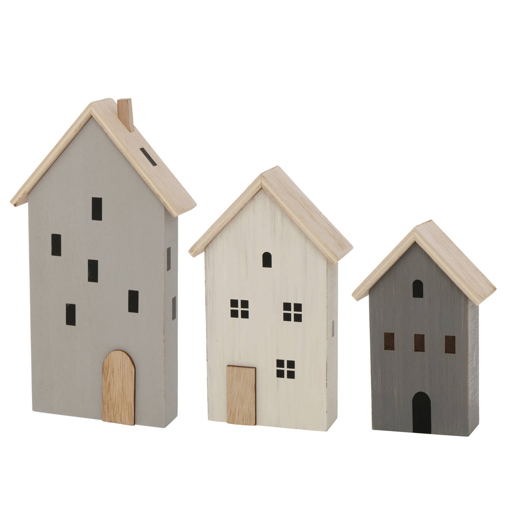 Boltze Home Dekorační domky Kelling, 3 kusy MDF, vícebarevné vícebarevná