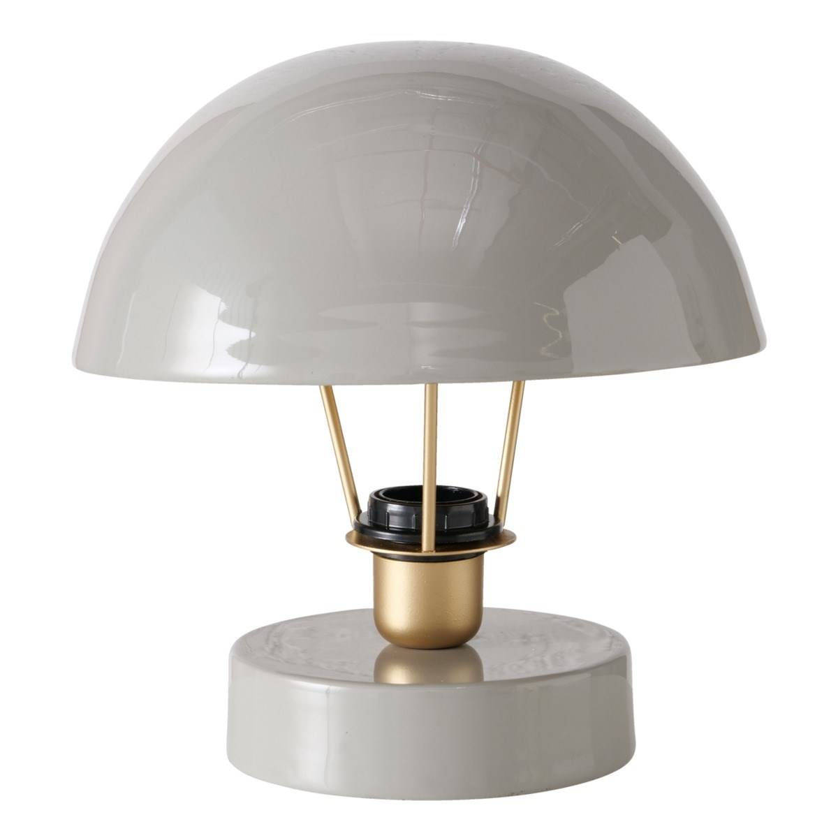 Boltze Home Kovová stolní lampa Clover, šedivé stínítko, O 25 cm šedá