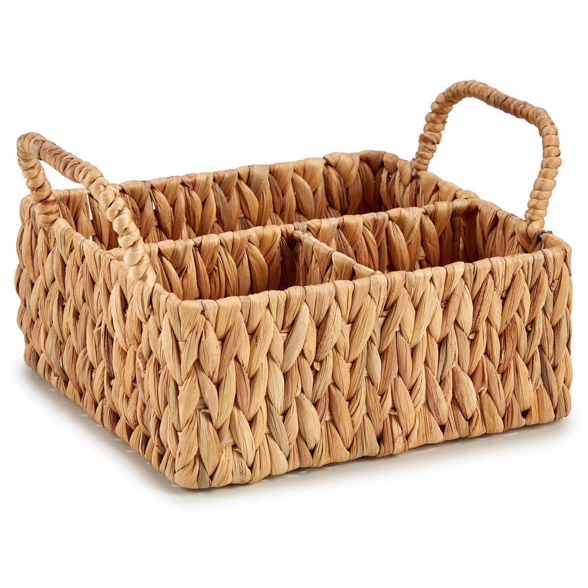 Giftdecor Úložný košík s rukojetmi z vodního hyacintu hnědá
