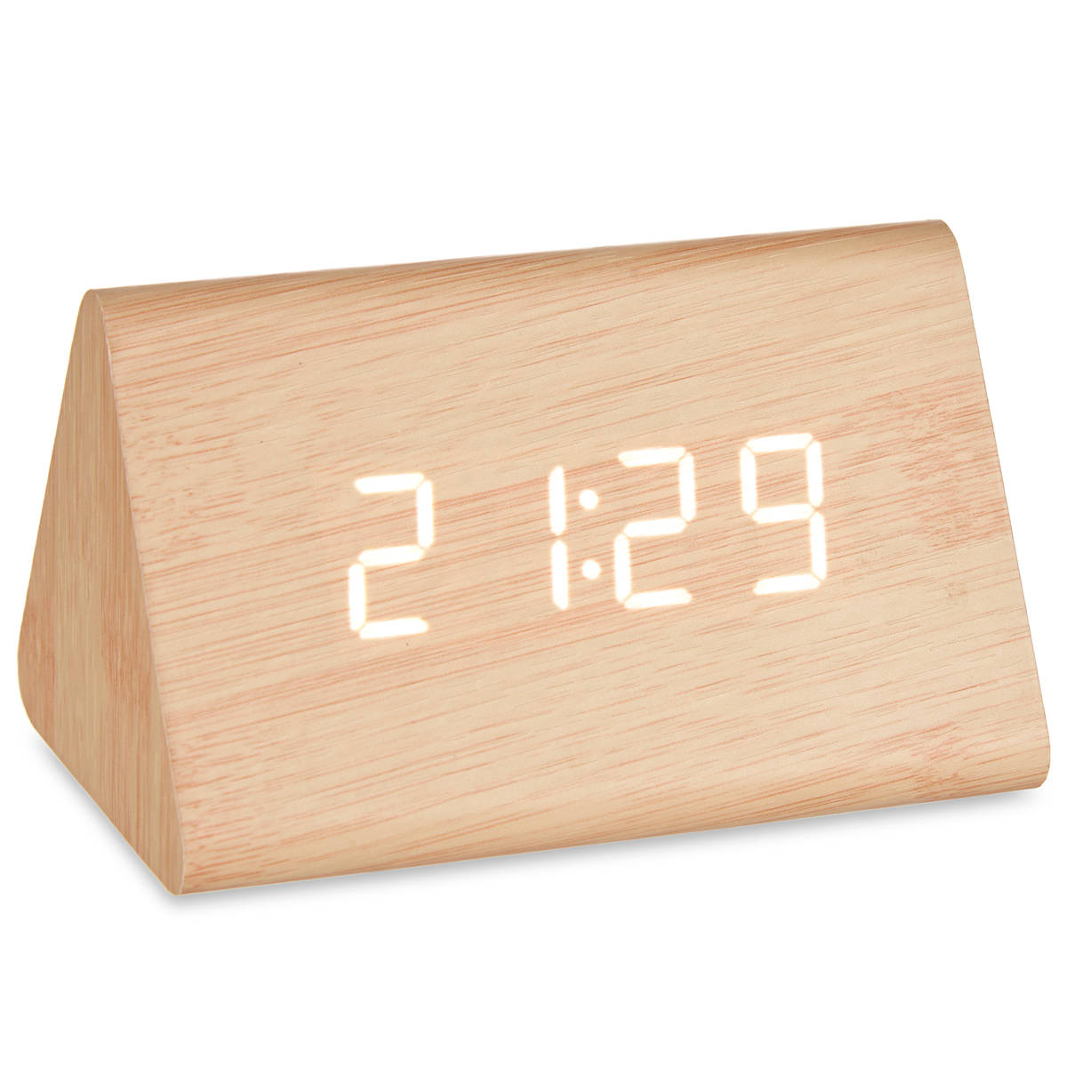 Giftdecor Digitální hodiny z MDF, hnědé hnědá