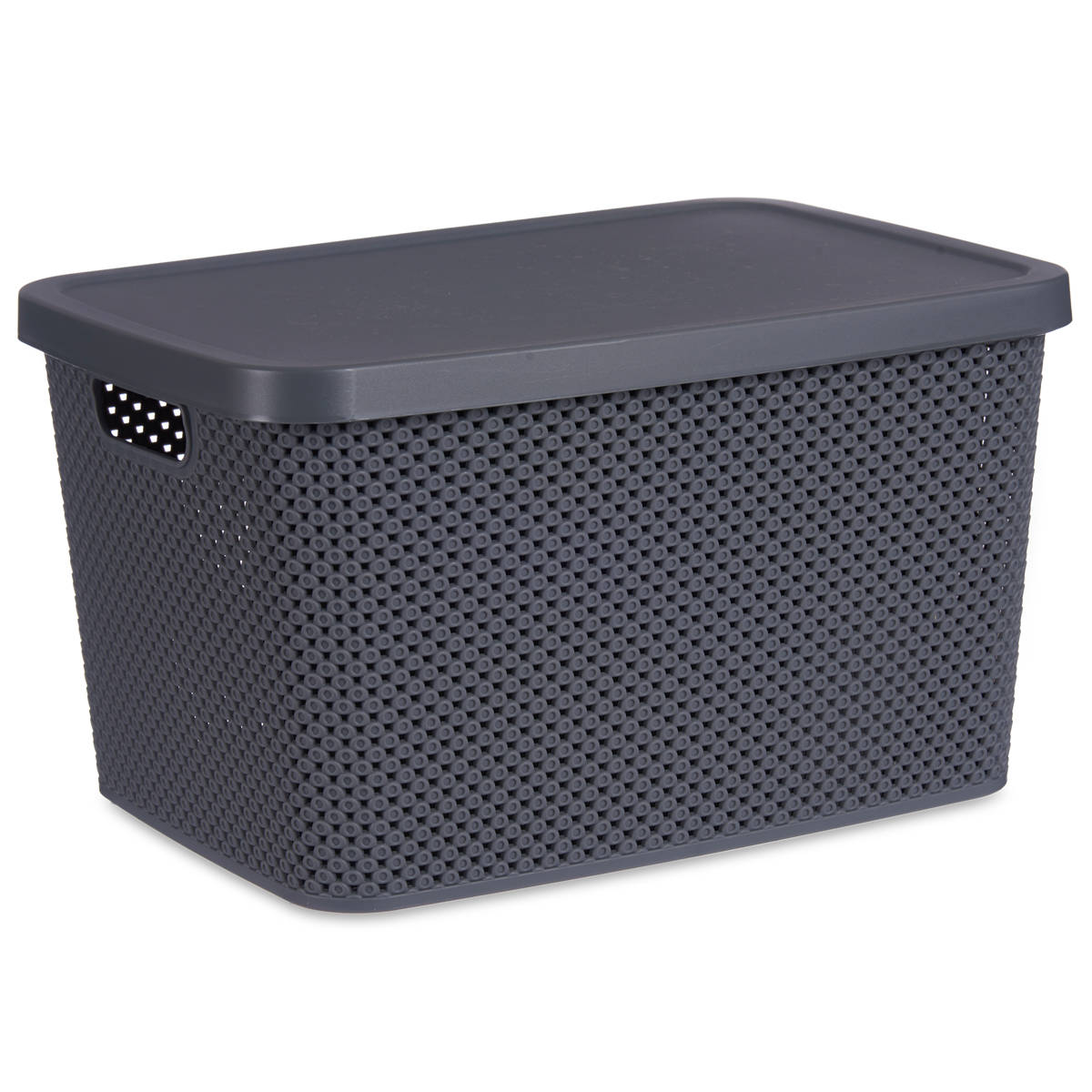 Kipit Plastový úložný koš s víkem, 19 l, antracitový antracitová