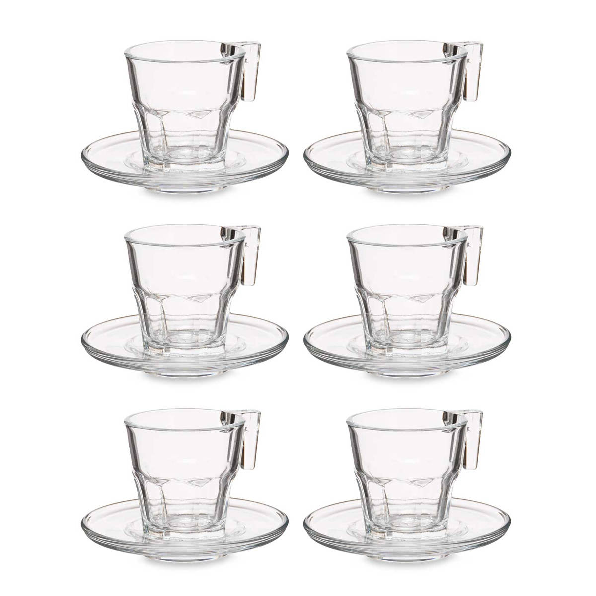 Pasabahce Kávový servís na espresso, 70 ml transparentní