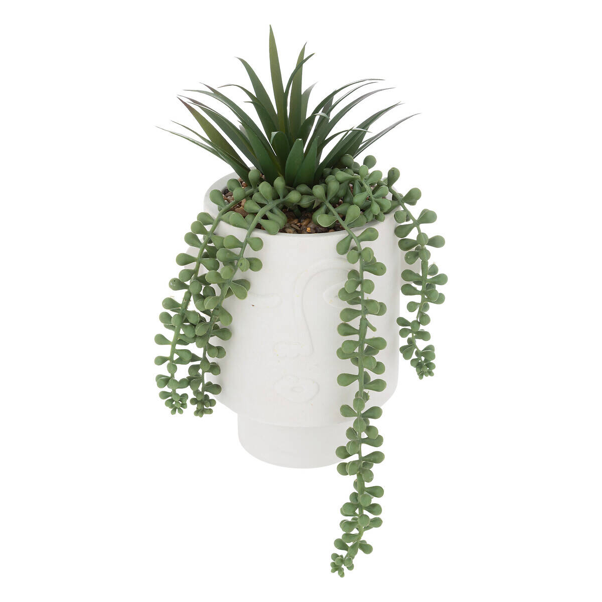 Atmosphera Umělá rostlina v květináči, senecio, 25 cm bílá