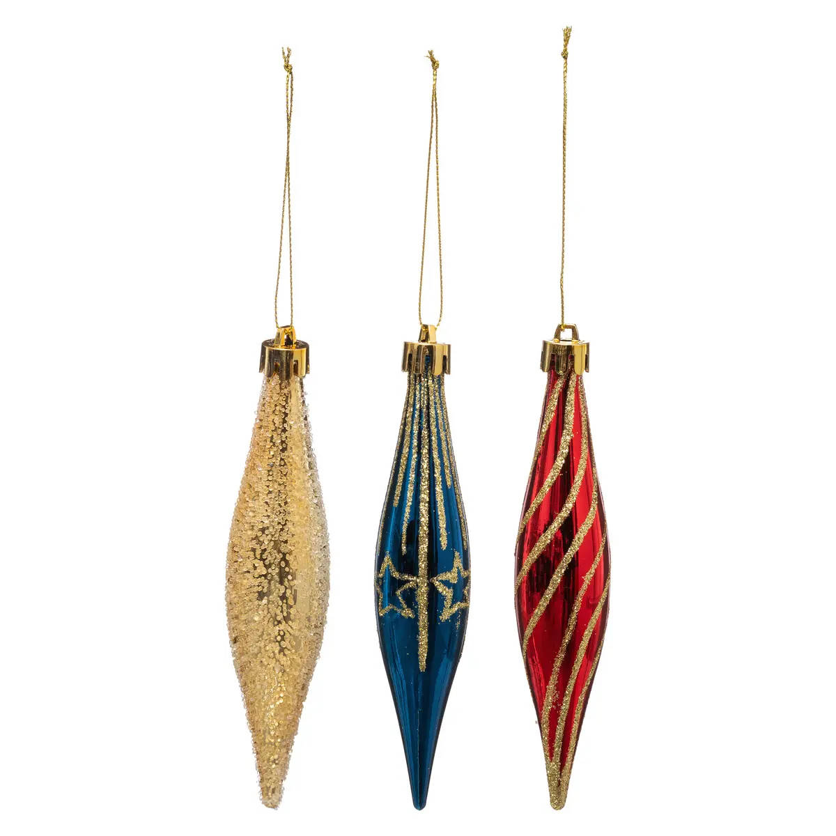 Atmosphera Vánoční ozdoby z umělé hmoty, 3 kusy, vícebarevné vícebarevná
