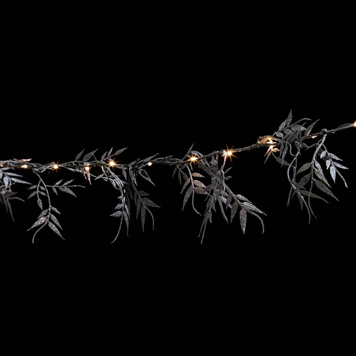 Fééric Lights and Christmas Vánoční vnitřní girlanda s rostlinným motivem, 25 LED, 240 cm, stříbrná stříbrná