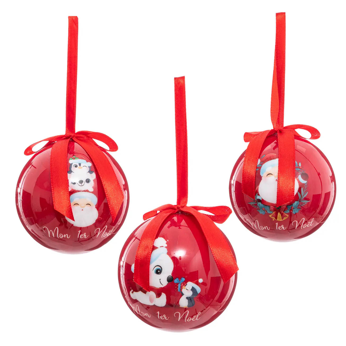 Atmosphera Vánoční ozdoby z papíru pro děti, ⌀ 7,5 cm červená