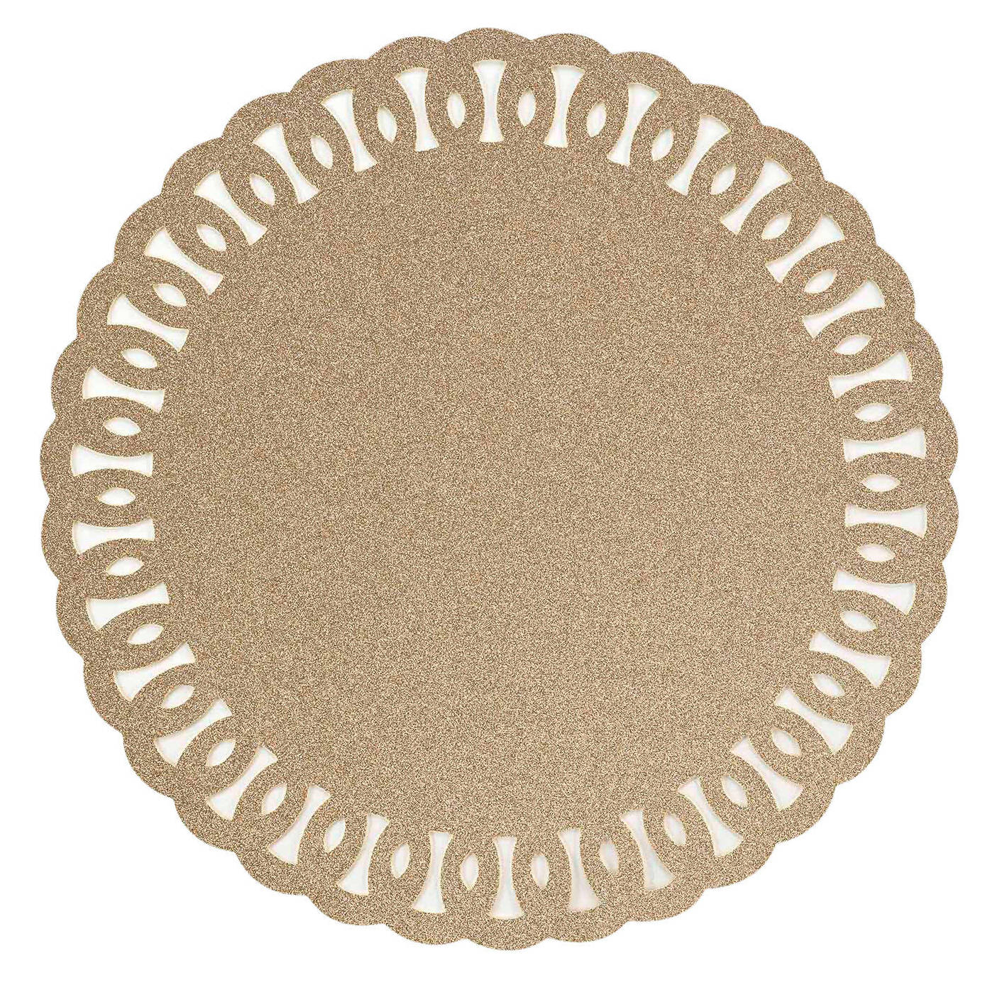 Douceur d'intérieur Třpytivé prostírání GUIRLANDE, Ø 38 cm, zlaté béžová