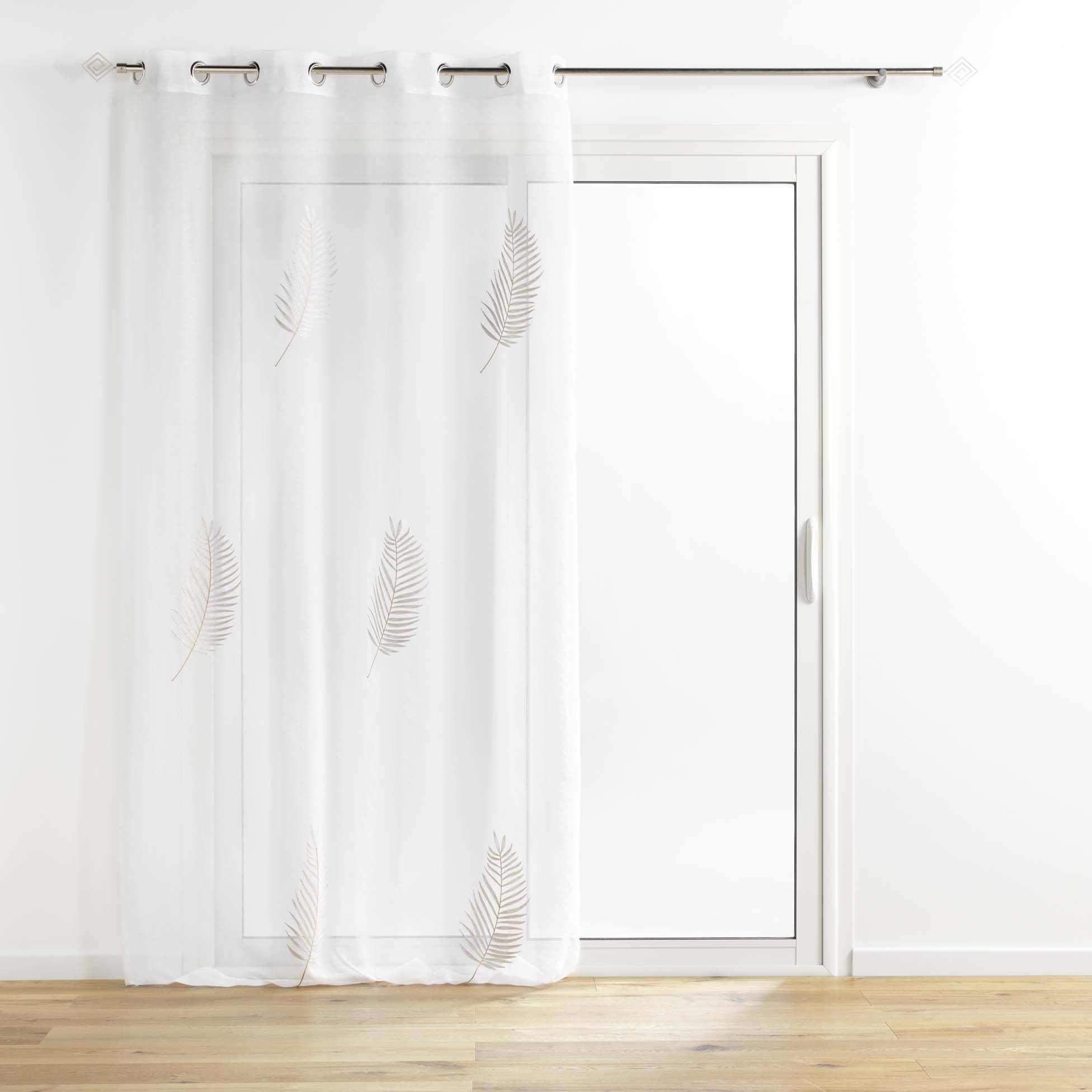 Douceur d'intérieur Moderní záclony do obývacího pokoje PALMEOR, 140 x 240 cm, zlaté listy bílá
