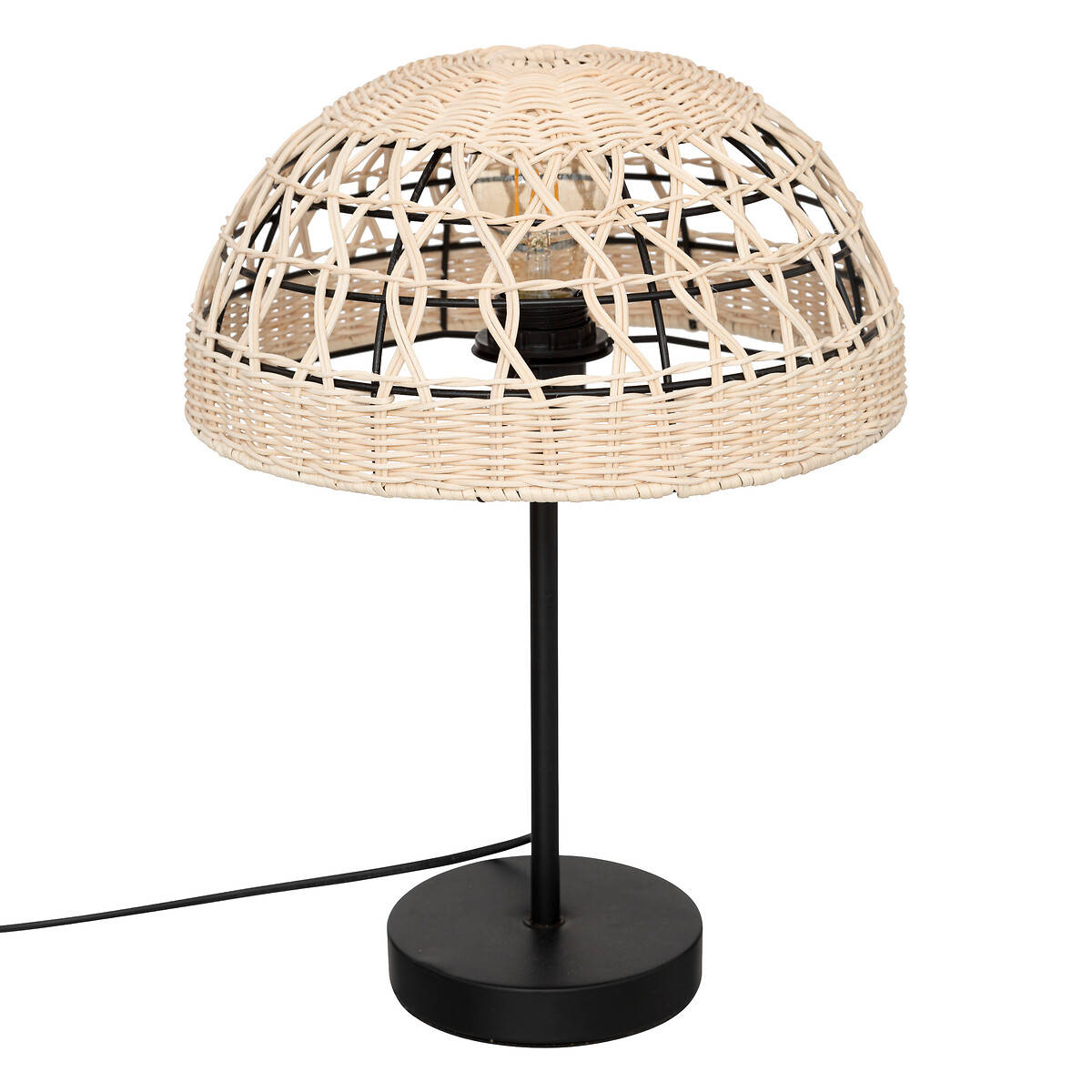 Atmosphera Stolní lampa RORY, pletené stínítko, výška 41,5 cm hnědá