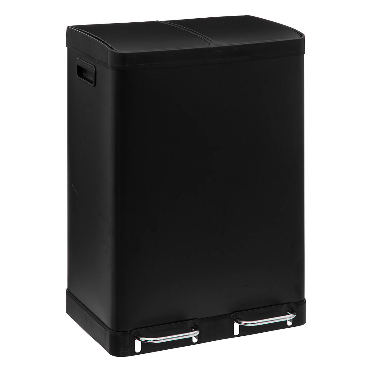 5five Simply Smart Odpadkový koš na třídění Ariane z nerezové oceli, se šlapkou, 2 x 30 l černá