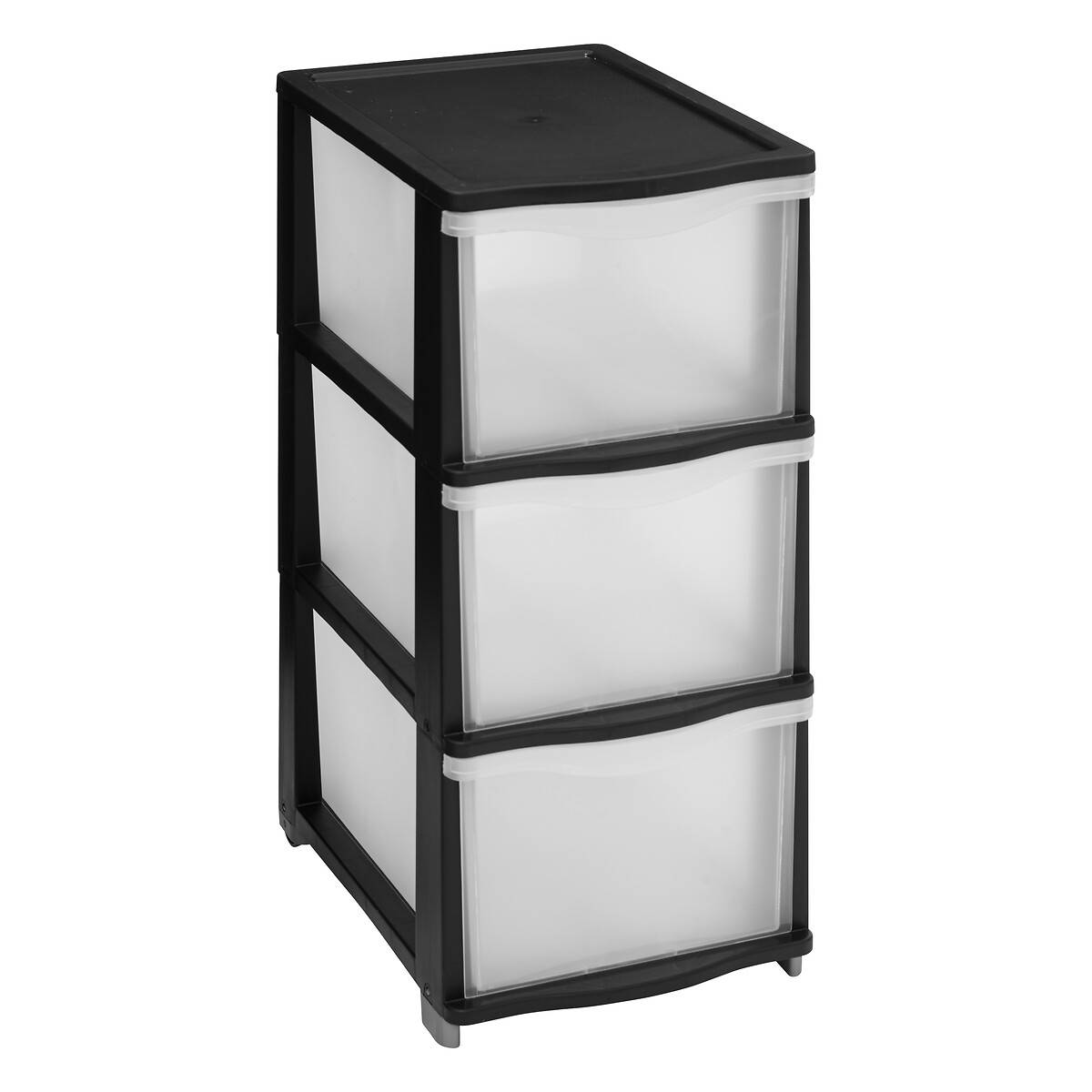 5five Simply Smart Plastový regál s šuplíky PLAS, výška 63,1 cm černá