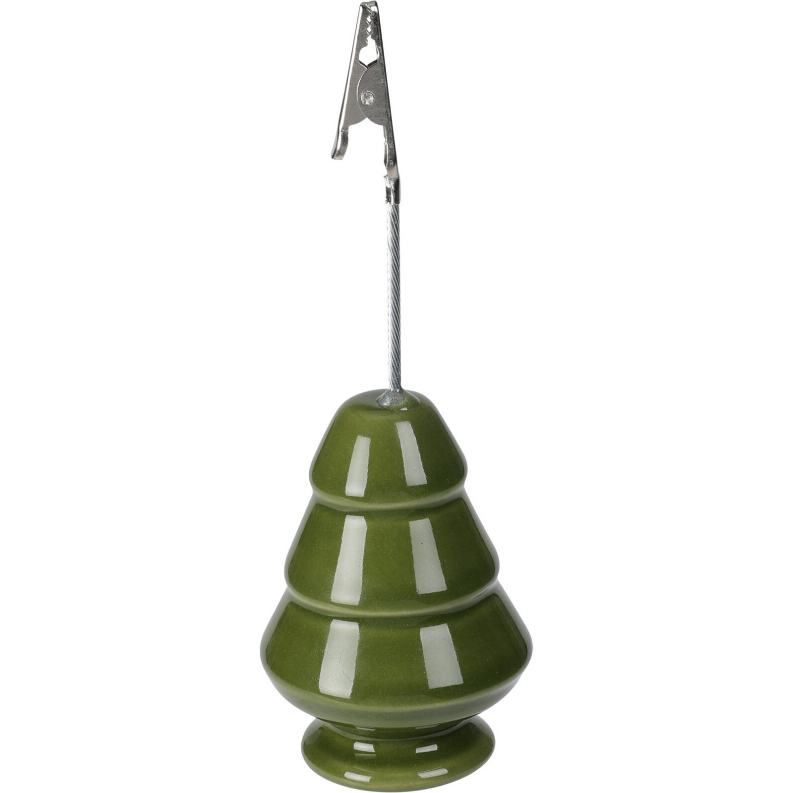 Home Styling Collection Dekorační stromeček s držákem na kartičky, 13 cm, zelená barva zelená