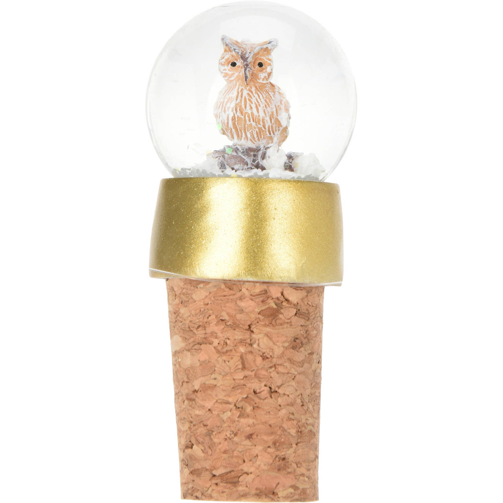 Home Styling Collection Vánoční zátka na víno s dekorační sněhovou koulí vícebarevná