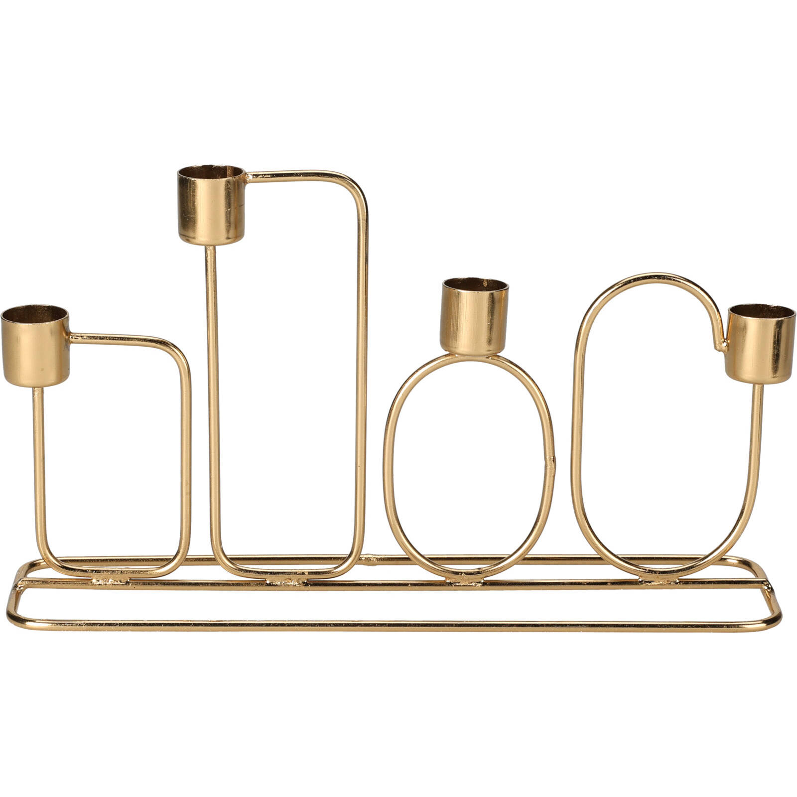 Home Styling Collection Svícen o geometrickém tvaru, Ø 28,5 cm, zlatý černá