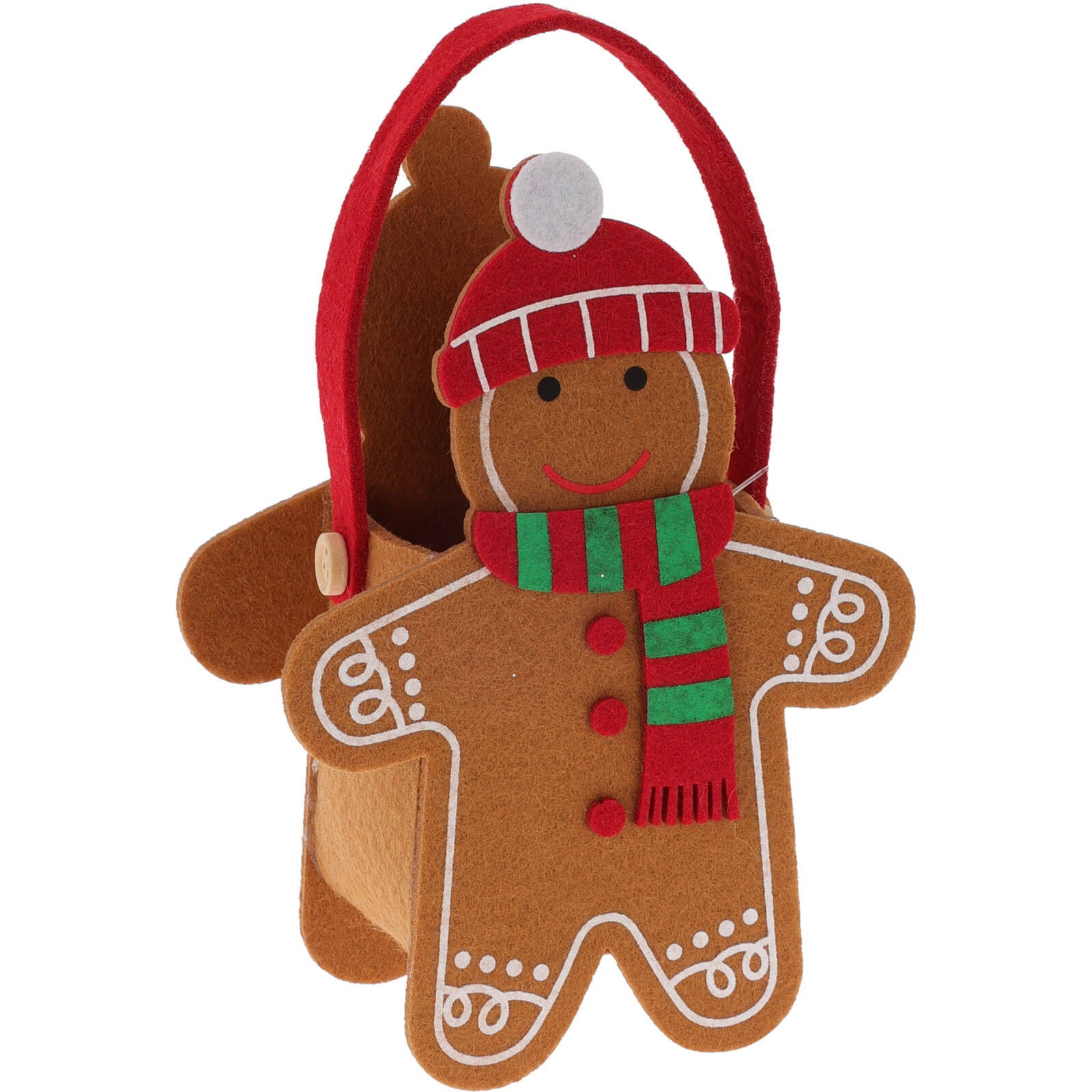 Home Styling Collection Plstěná taška s vánočním vzorem, 13 x 15,5 cm hnědá