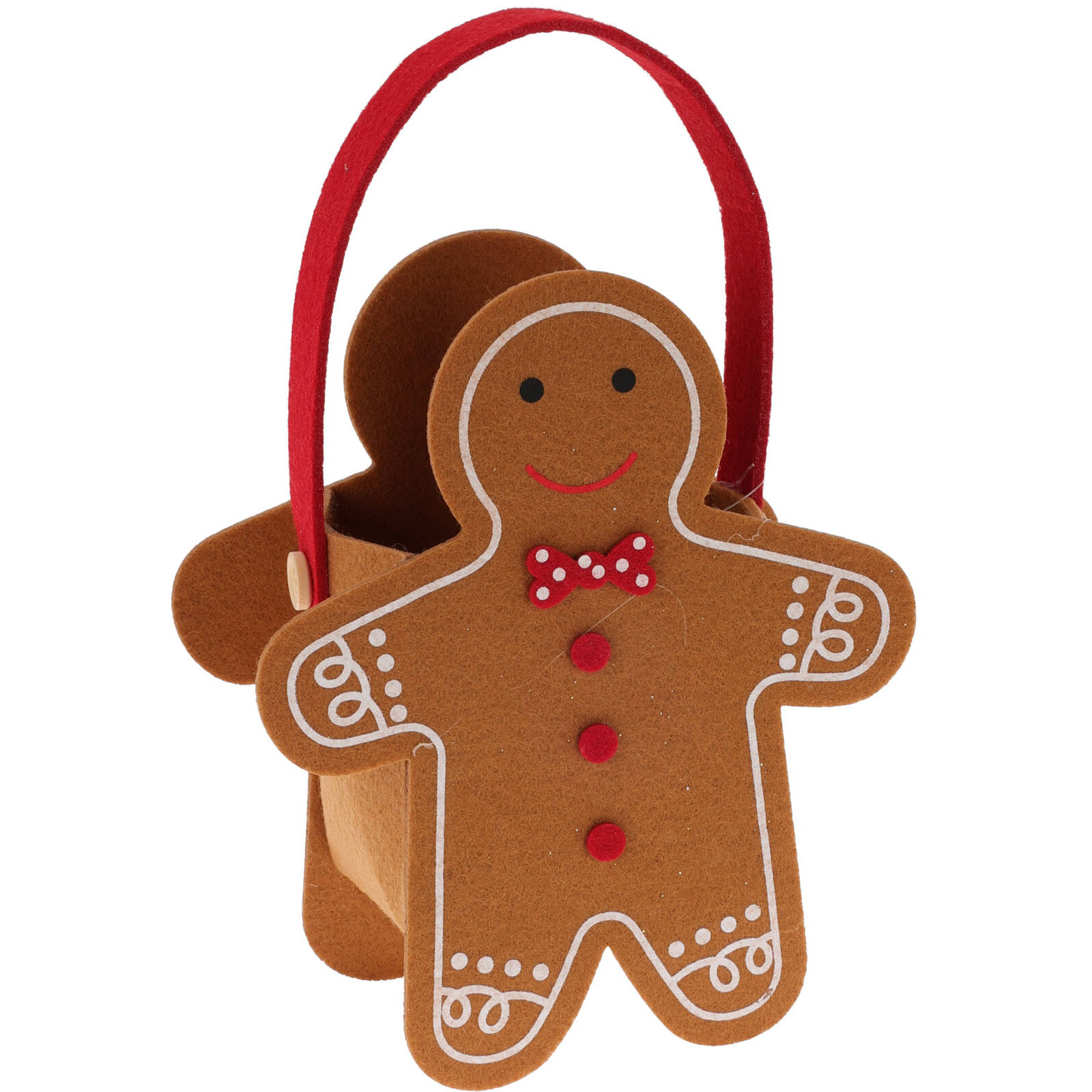 Home Styling Collection Plstěná taška s vánočním vzorem, 16,5 x 20 cm hnědá