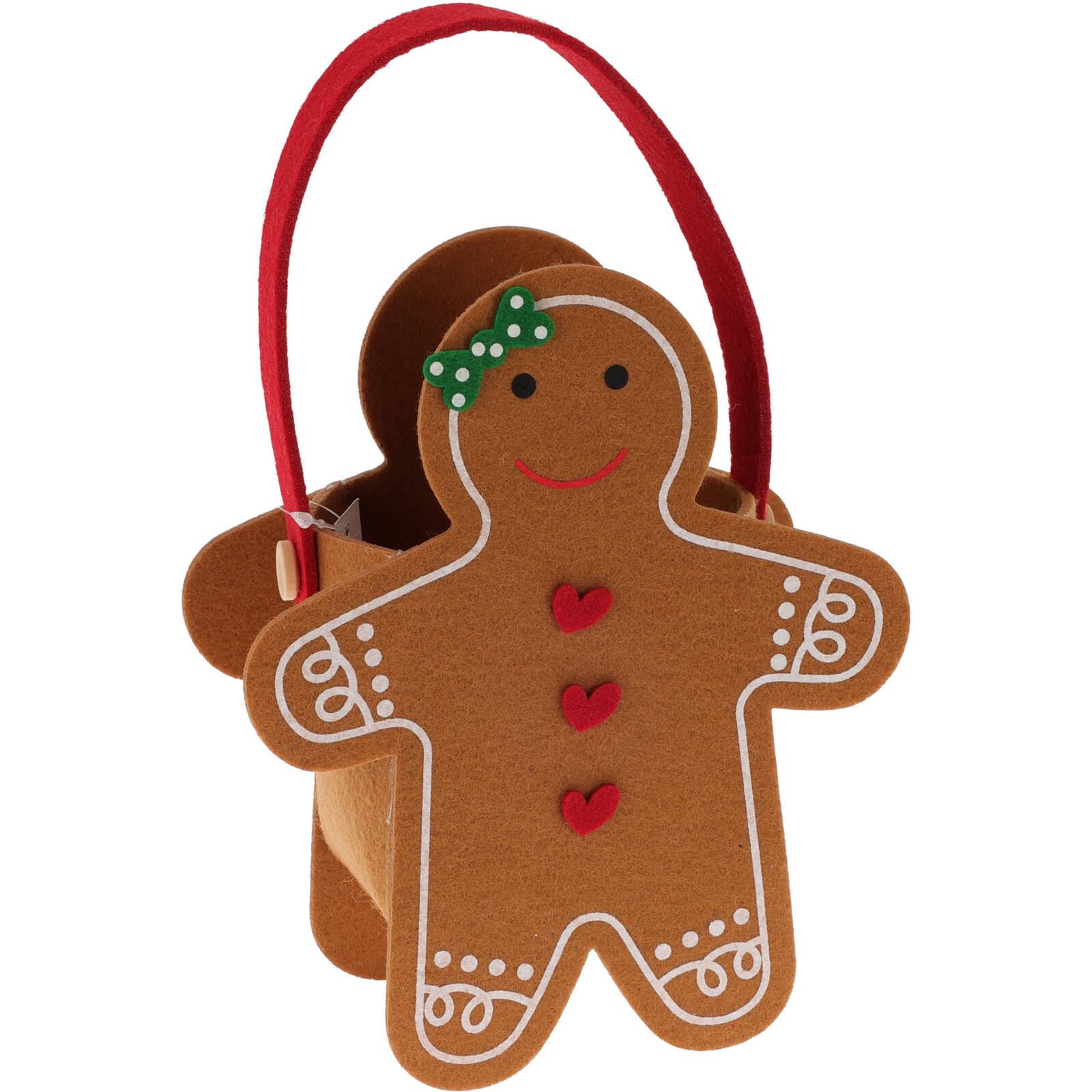 Home Styling Collection Plstěná taška s vánočním vzorem, 16,5 x 20 cm hnědá