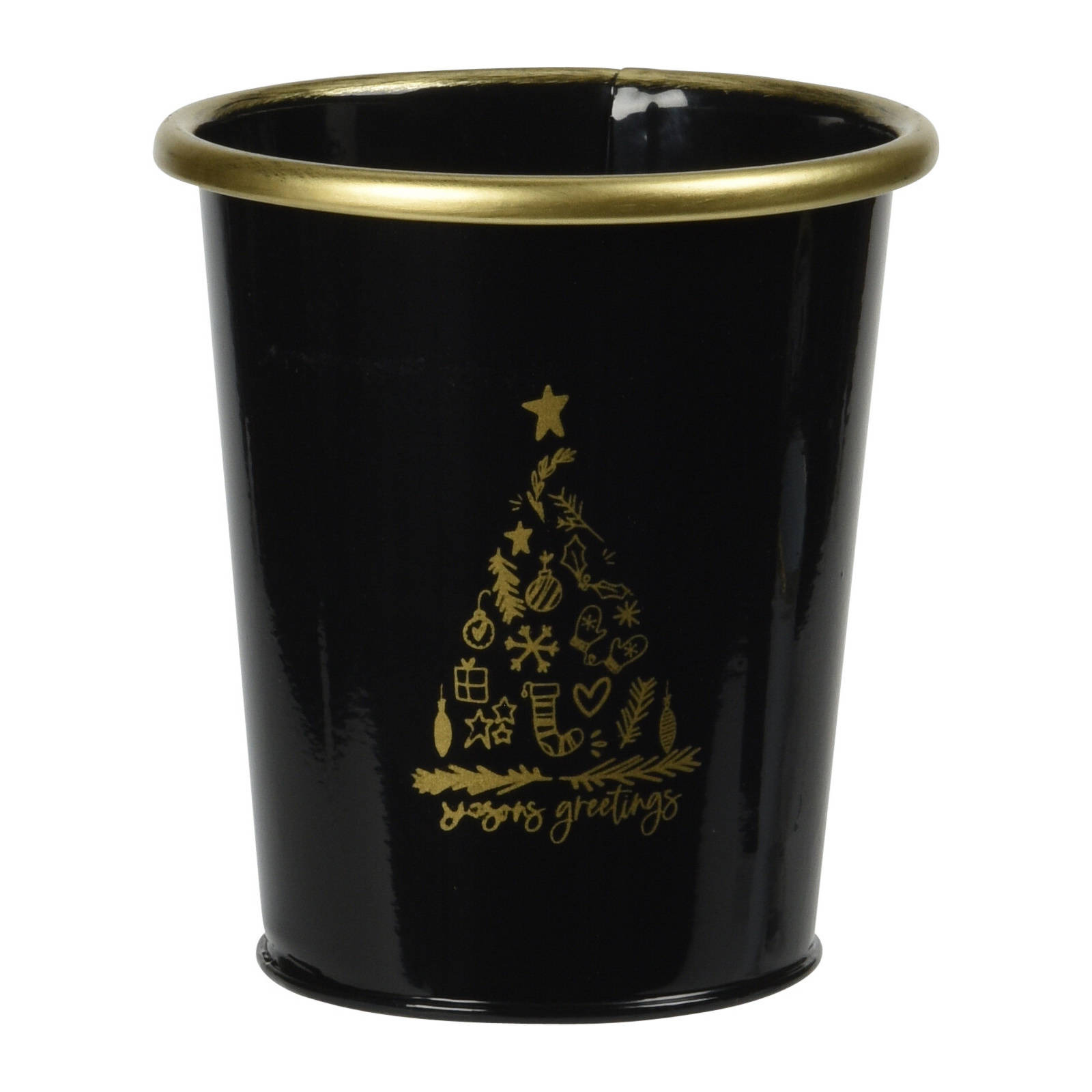 Home Styling Collection Kovový vánoční kbelík, černý, 10 x 11 cm černá