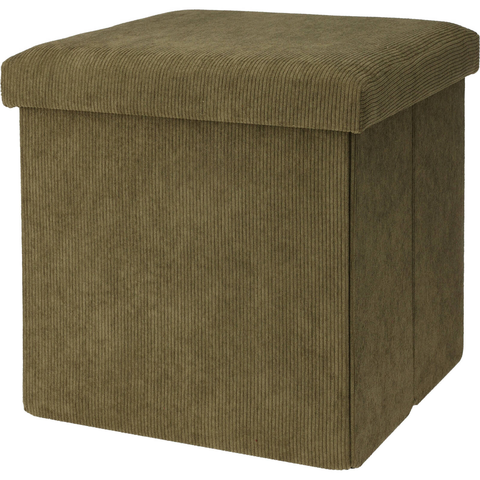 Home Styling Collection Skládací taburet s manšestrovou úpravou, 38 x 38 x 38 cm, zelený zelená