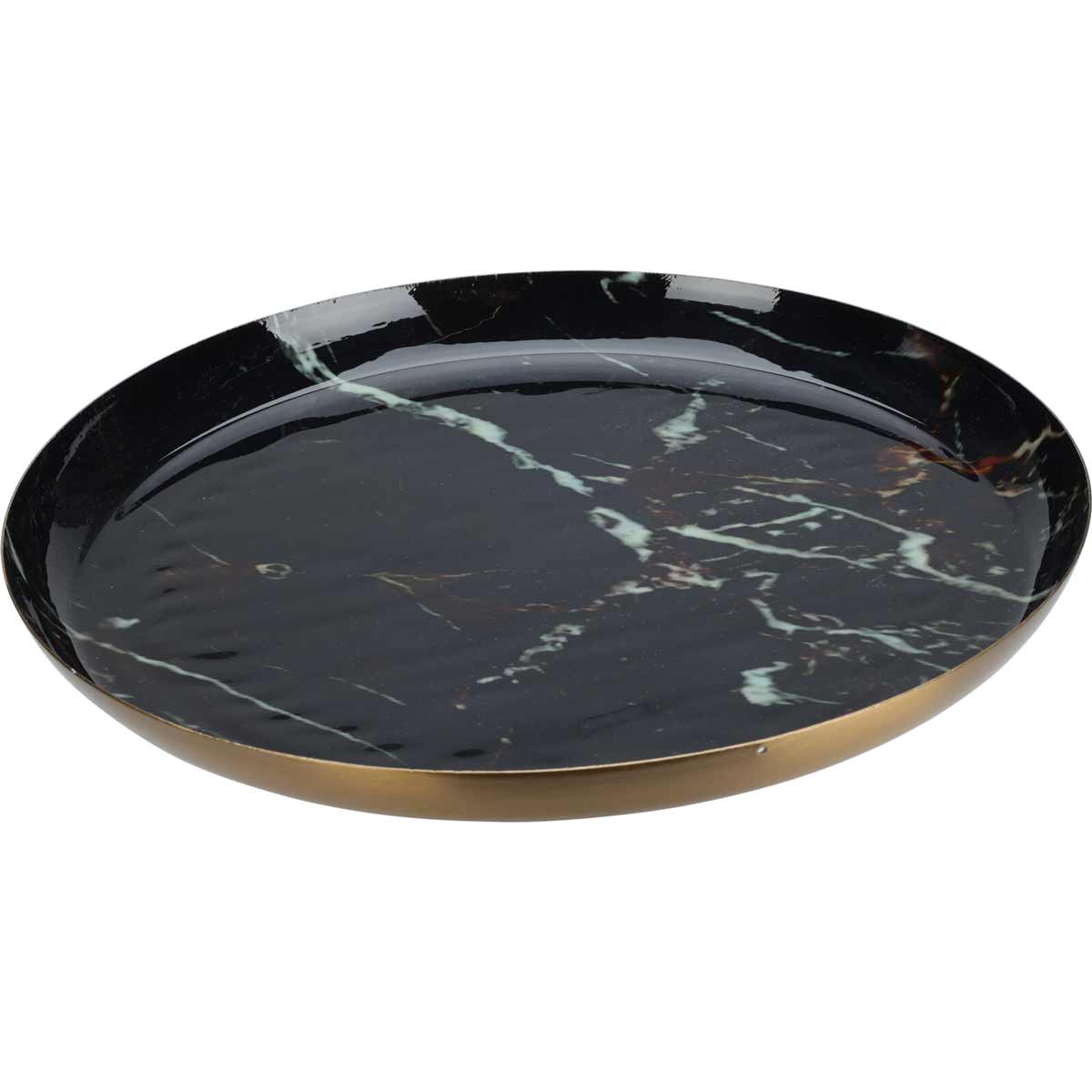Home Styling Collection Dekorační talíř, černý mramor, 28 cm černá