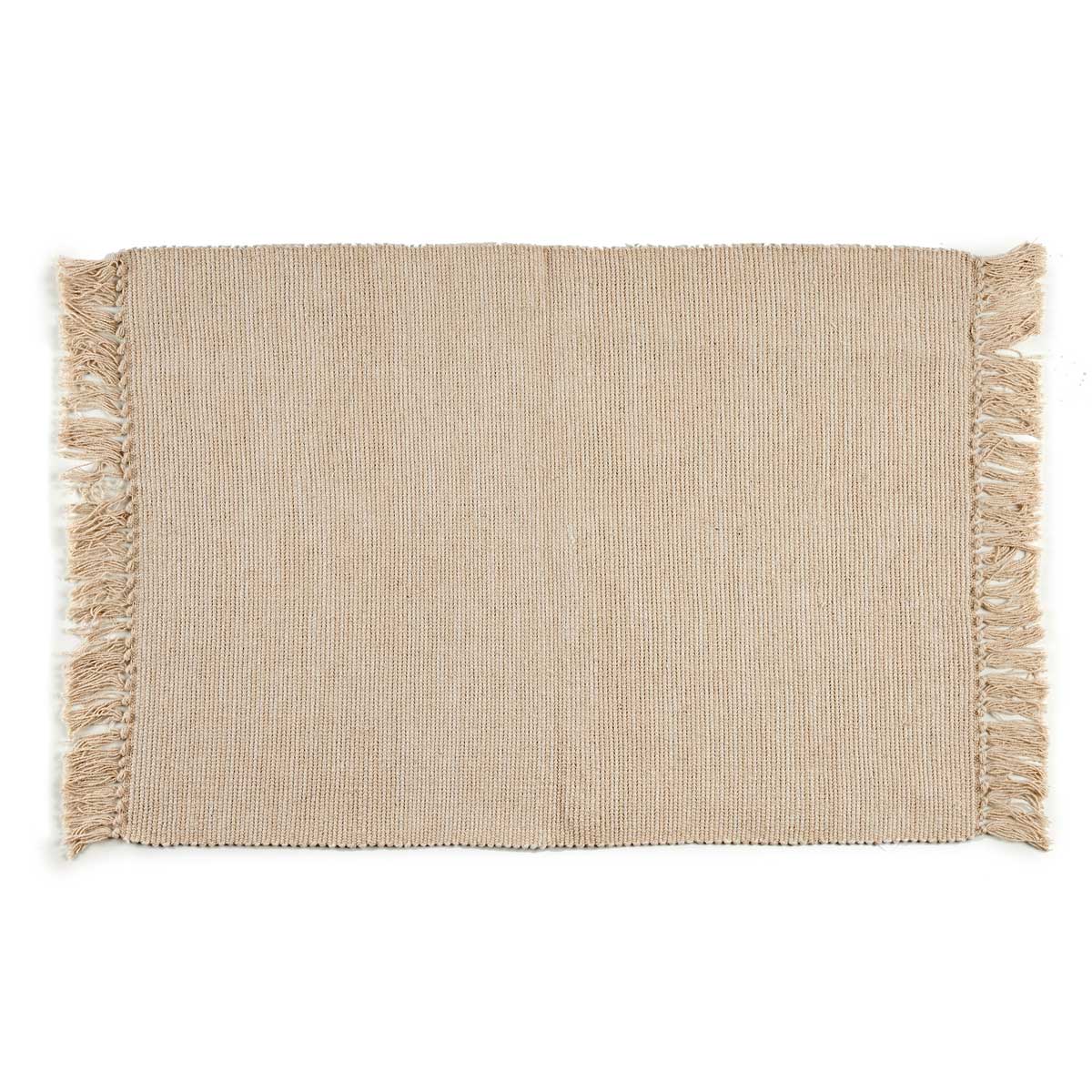 Giftdecor Koberec s třásněmi, 100% bavlna, 180 x 120 cm béžová