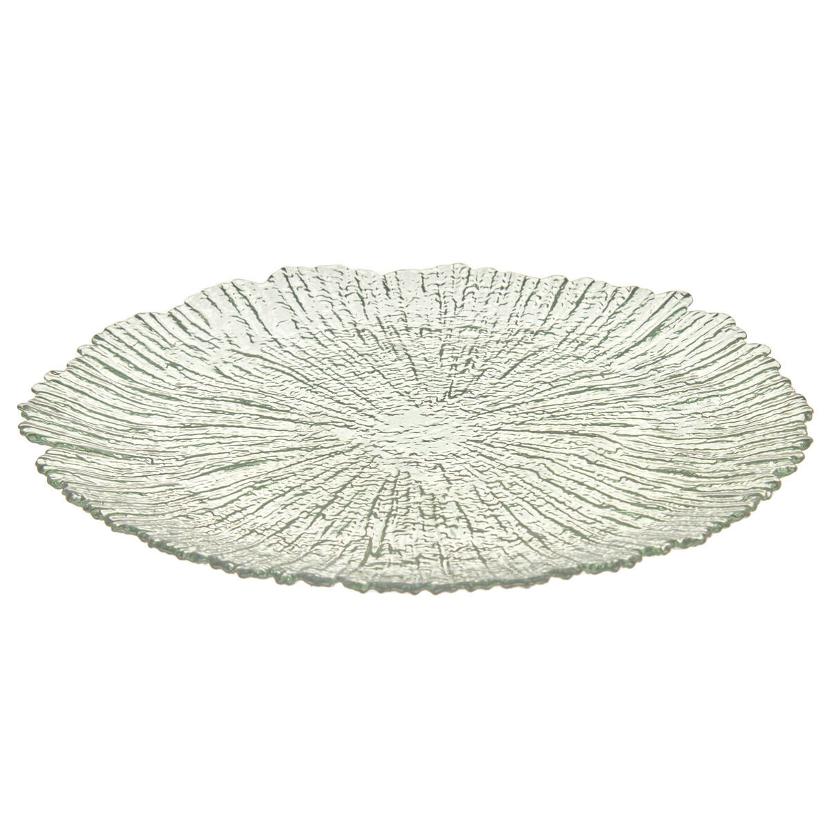 Vivalto Dekorační obědový talíř v organickém tvaru, zelený, 32 cm zelená
