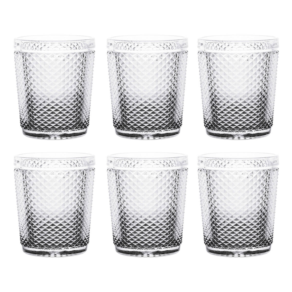 Vivalto Sklenice s křišťálovým vzorem, 300 ml, 6 ks transparentní