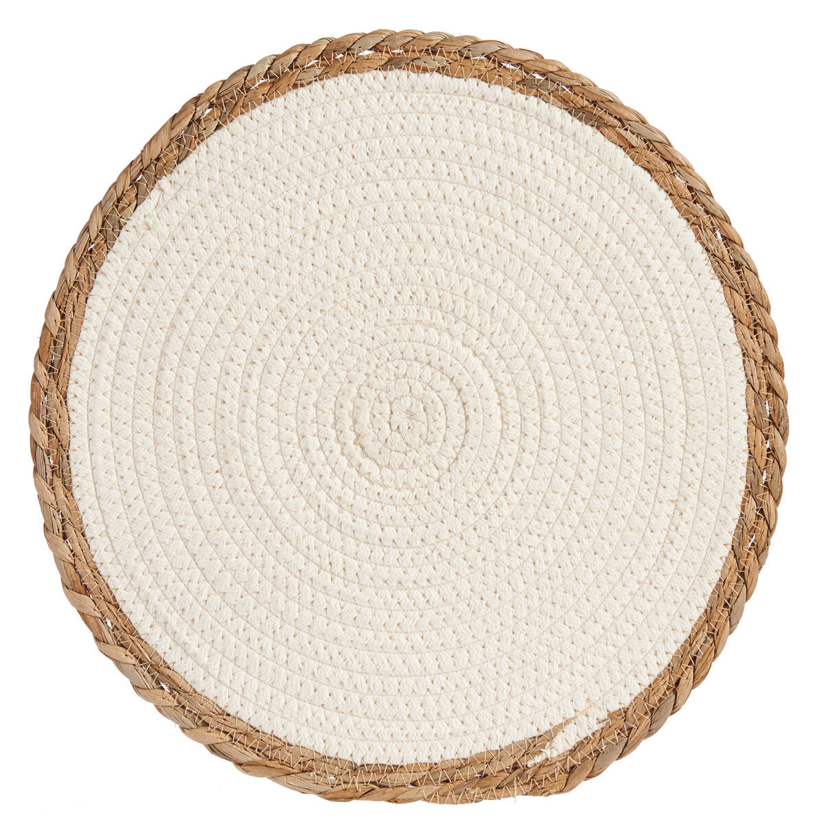 Giftdecor Prostírání z mořské trávy na okrajích, 35 cm bílá