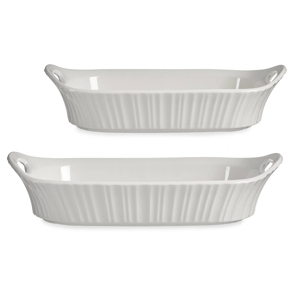 Vessia Porcelánová zapékací mísa, sada 2 ks, 35 x 24 cm bílá