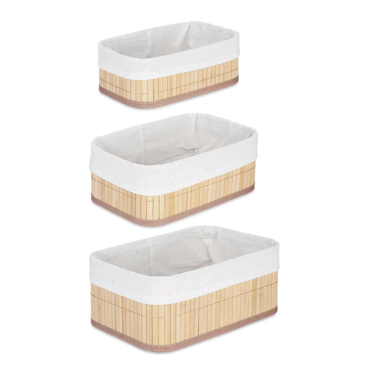 Kipit Úložné krabice na kosmetiku do koupelny, 3 různé rozměry bílá