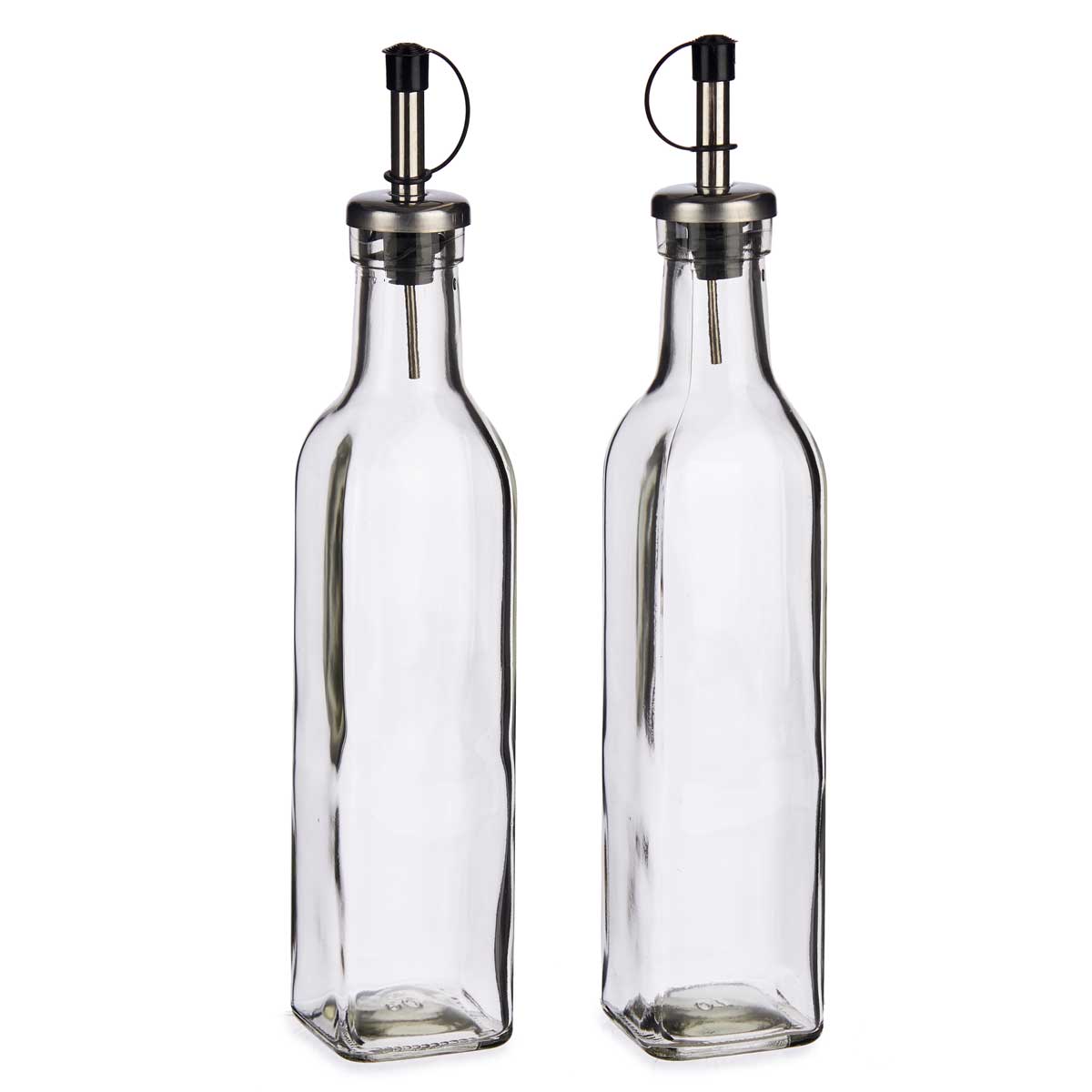 Vivalto Láhve s dávkovačem na olivový olej a ocet, 300 ml, 2 ks, transparentní