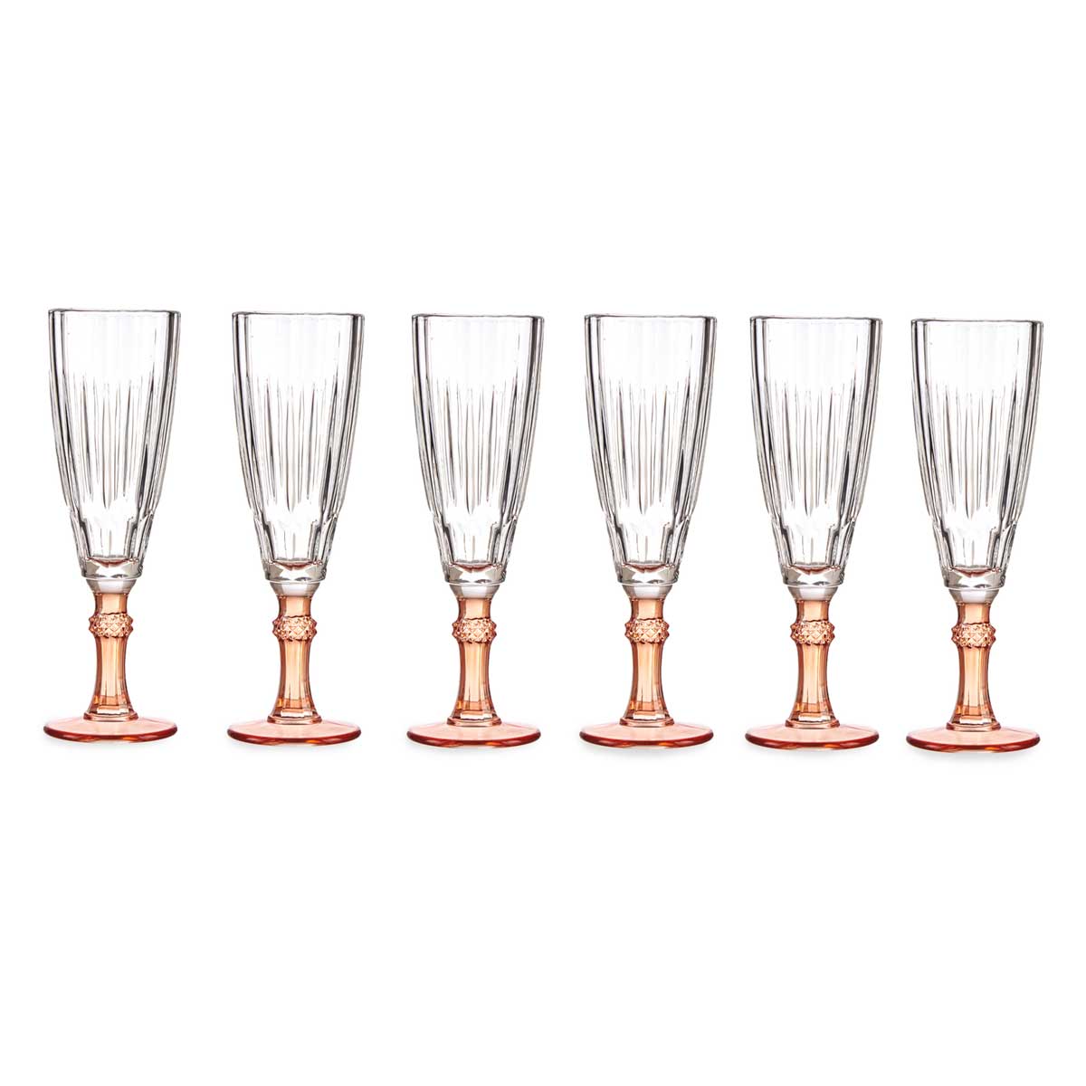 Vivalto Sklenice na víno s barevnou stopkou, 170 ml, 6 ks, oranžová oranžová