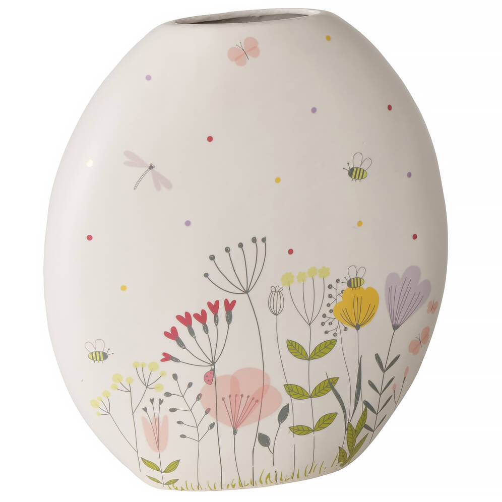 Boltze Home Váza na jednu květinu FLORINA, květinový vzor, 31 cm vícebarevná