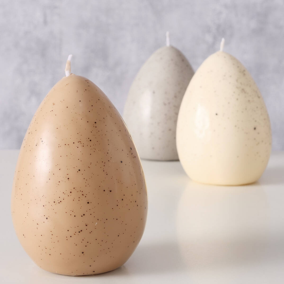 Boltze Home Velikonoční svíčka EGGI, 8 cm, béžová hnědá