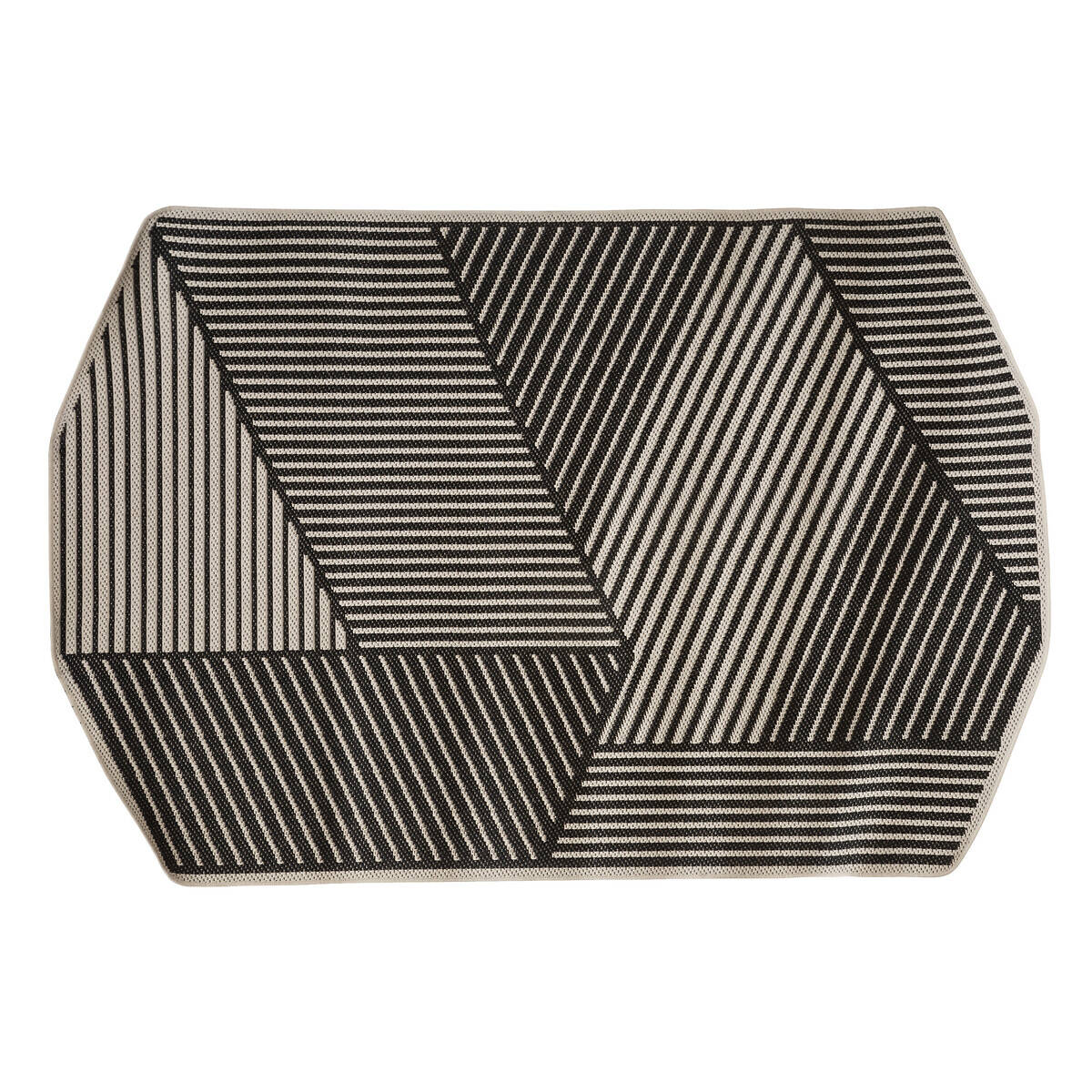 Atmosphera Koberec na terasu s geometrickým vzorem, 160 x 230 cm černá