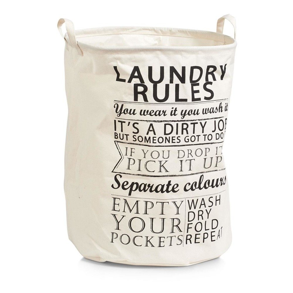 Koš na prádlo Laundry Rules, 38x48 cm, 54 l, ZELLER 14260 bílá