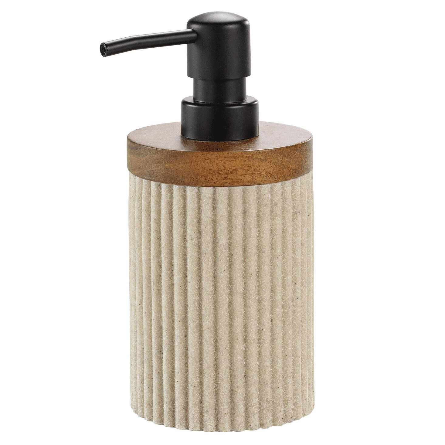 Douceur d'intérieur Žebrovaný dávkovač mýdla NIAGARA, 8 x 17 cm béžová