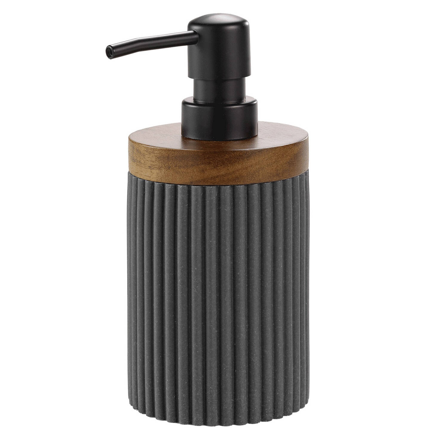 Douceur d'intérieur Žebrovaný dávkovač mýdla NIAGARA, 8 x 17 cm antracitová