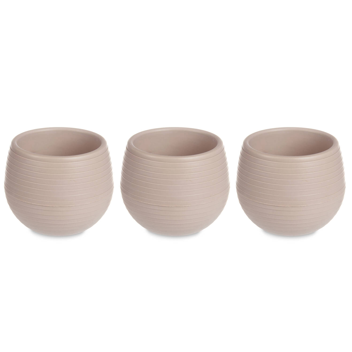 IBERGARDEN Samozavlažovací květináče, plastové, 3 kusy, Ø 14 cm béžová