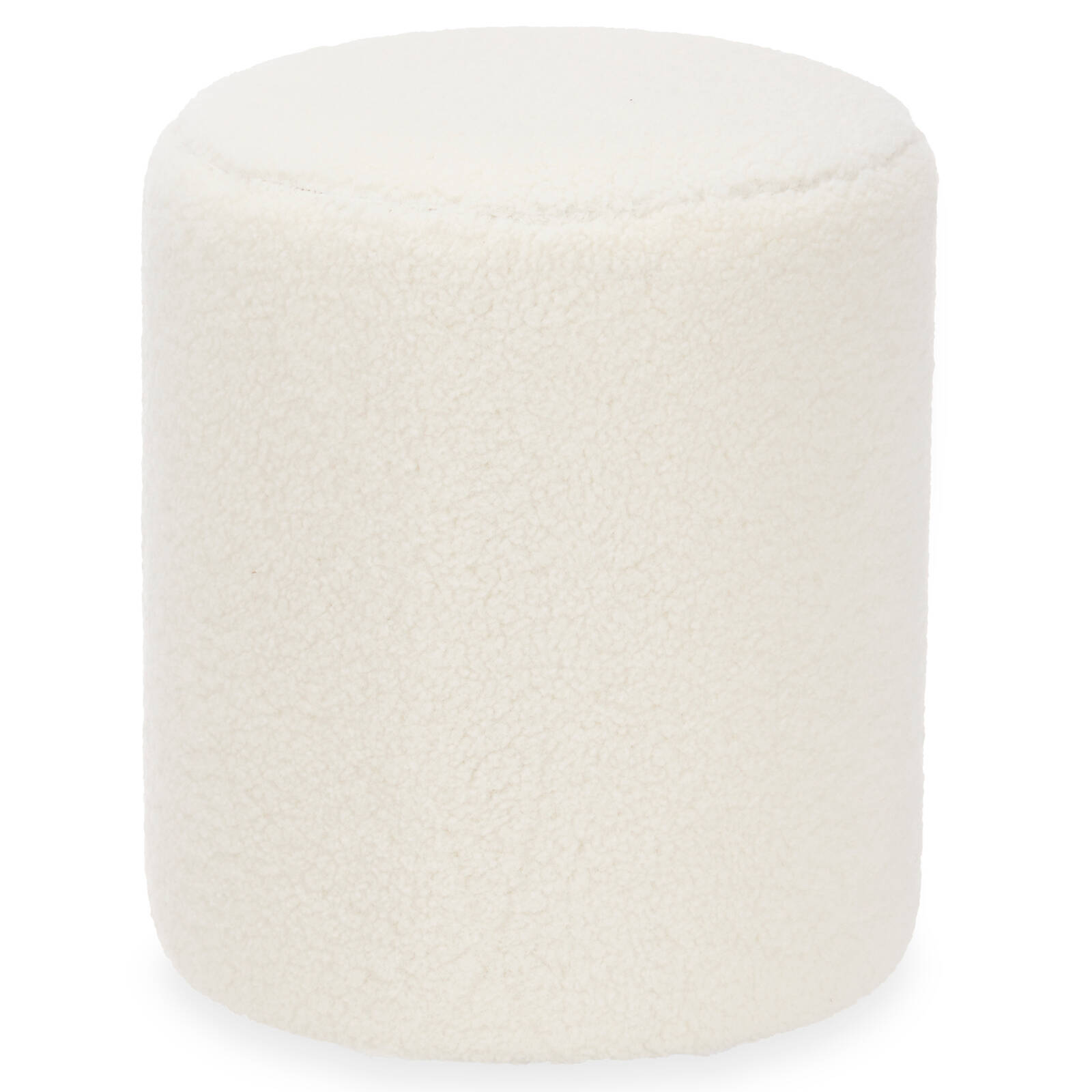Giftdecor Kulatý pouf beránek, Ø 32 cm bílá