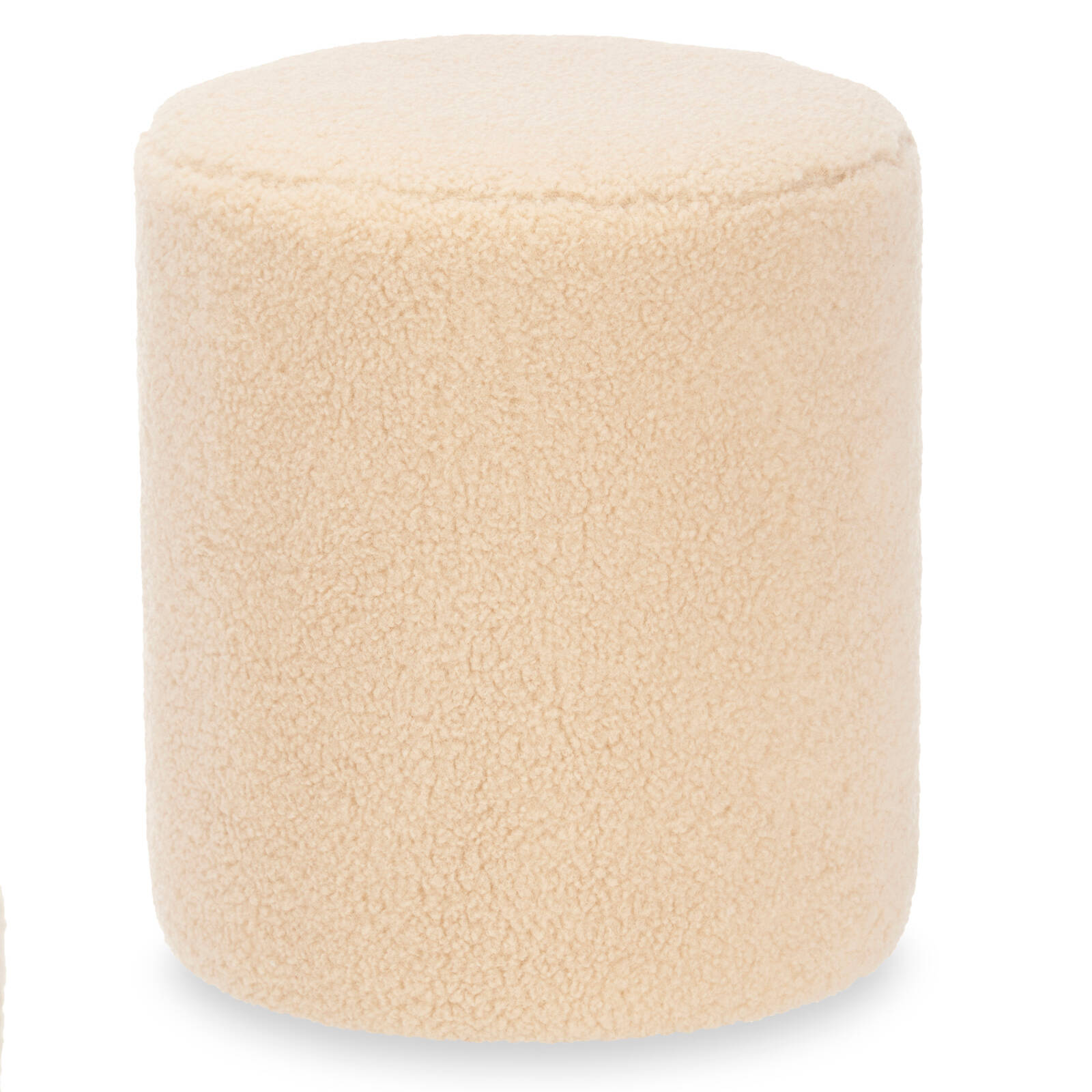 Giftdecor Kulatý pouf beránek, Ø 32 cm béžová