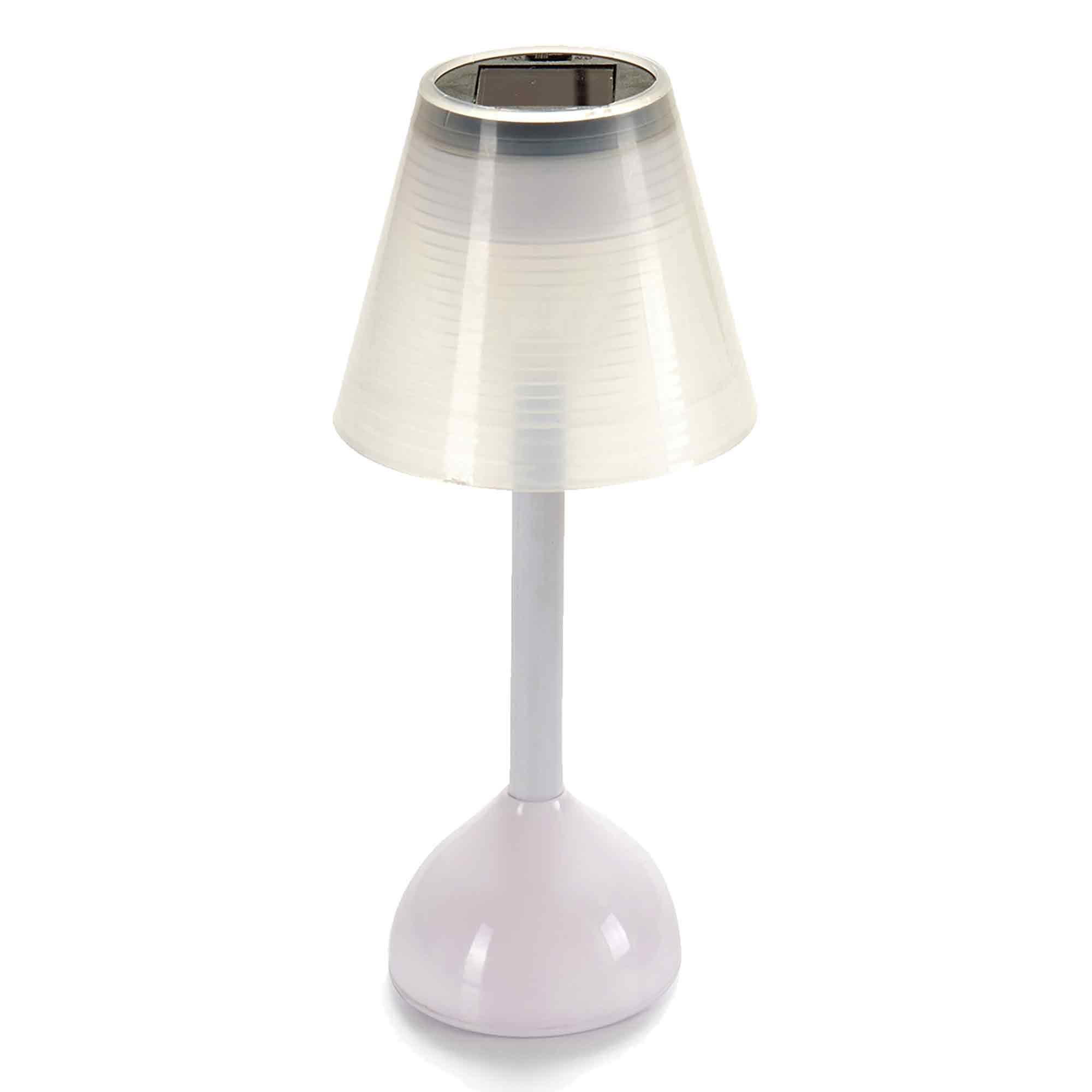 IBERGARDEN Solární zahradní stolní lampa, Ø 9,5 cm bílá