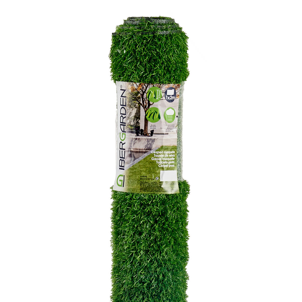 IBERGARDEN Umělá tráva na balkon, role, výš, 2,2 cm, 1 x 2 m zelená