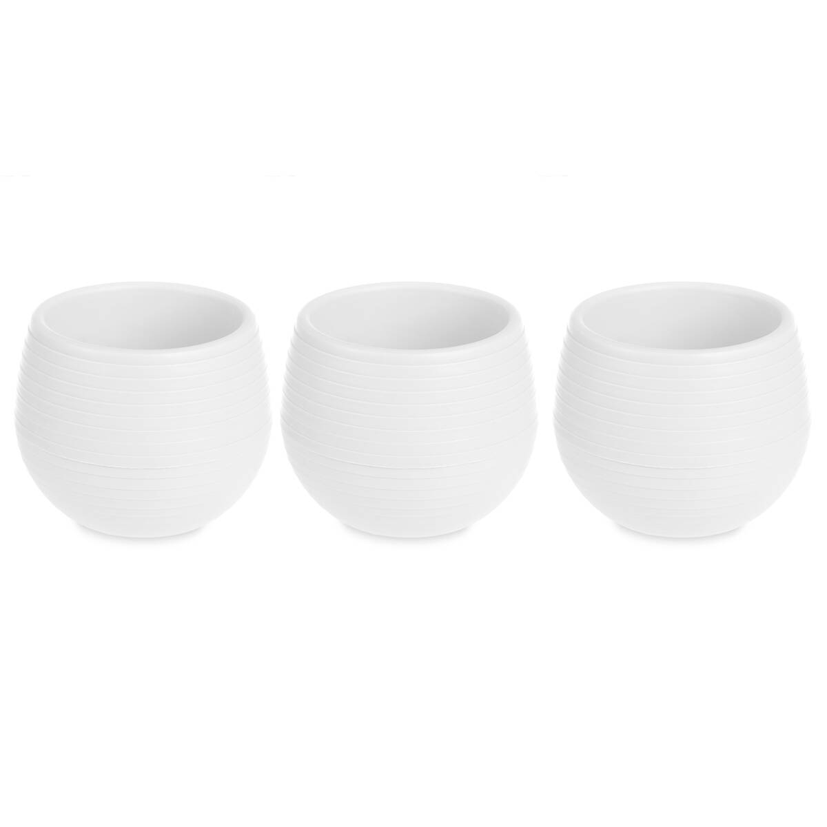 IBERGARDEN Samozavlažovací květináče, plastové, 3 ks, Ø 14 cm bílá
