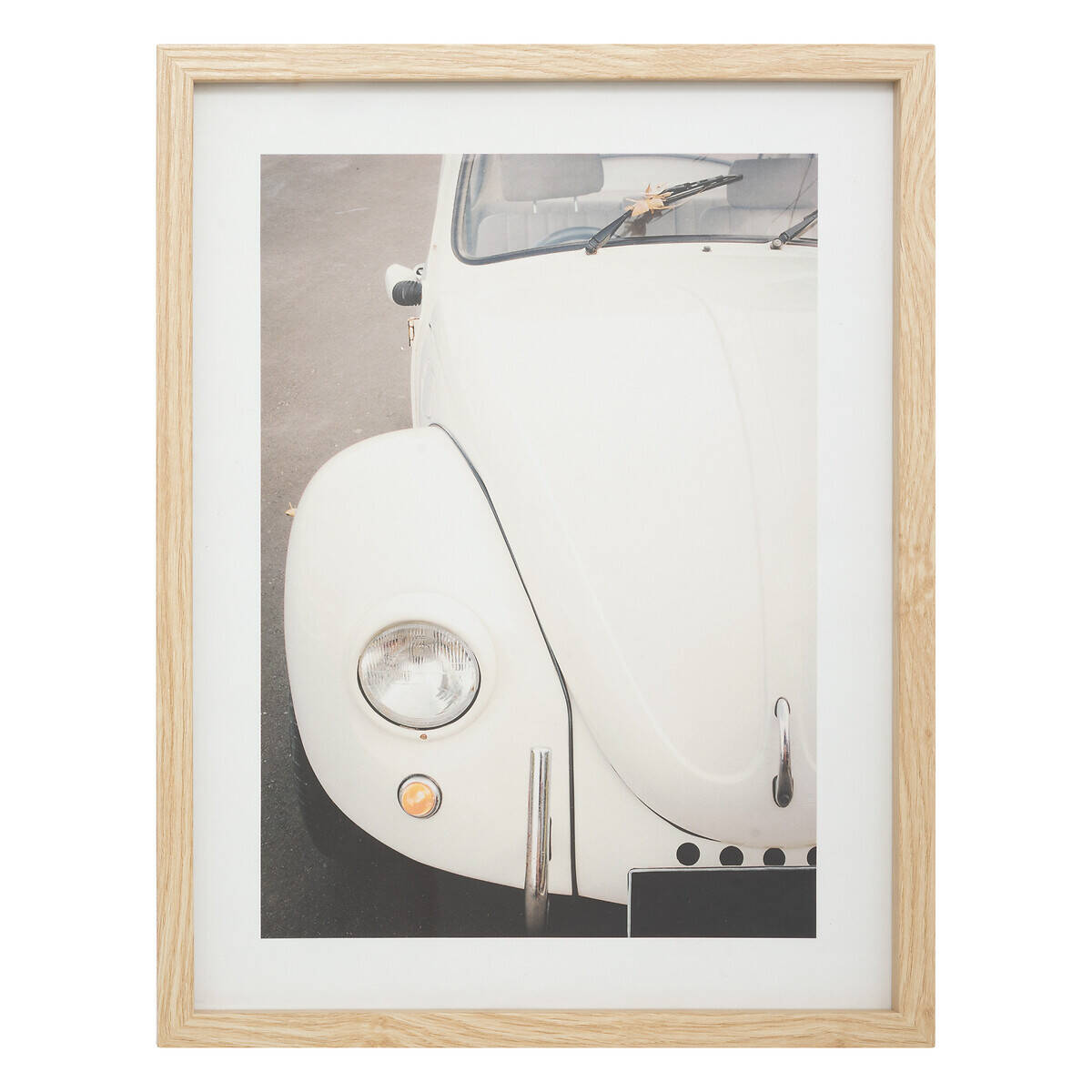 Atmosphera Plaktát v rámu s retro autem VIVIEN, 30 x 40 cm béžová