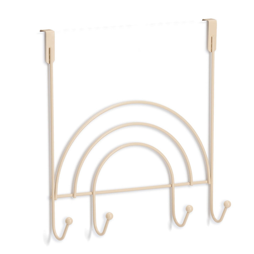 Zeller Vešák na dveře s háčky, kov béžová