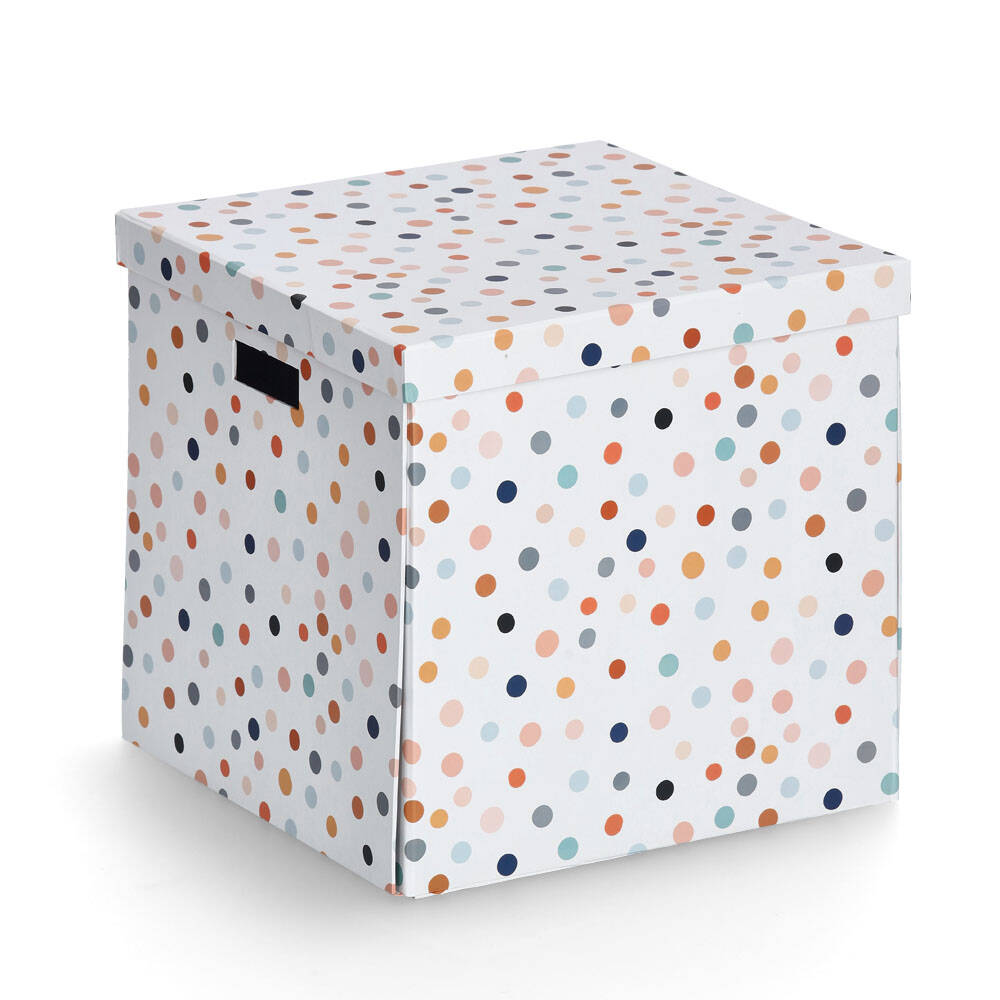 Zeller Kartonové krabice s víkem DOTS, 33,5 x 33 x 32 cm vícebarevná