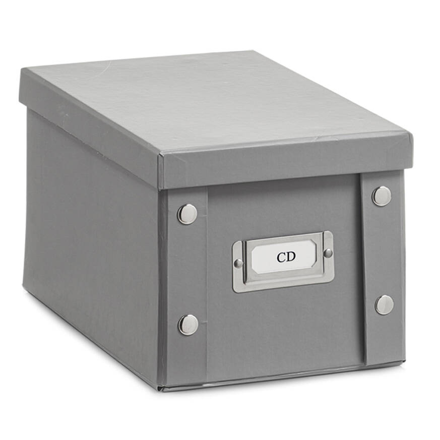 Zeller Kartonová krabice s víkem, 16,5 x 28 x 15 cm šedá