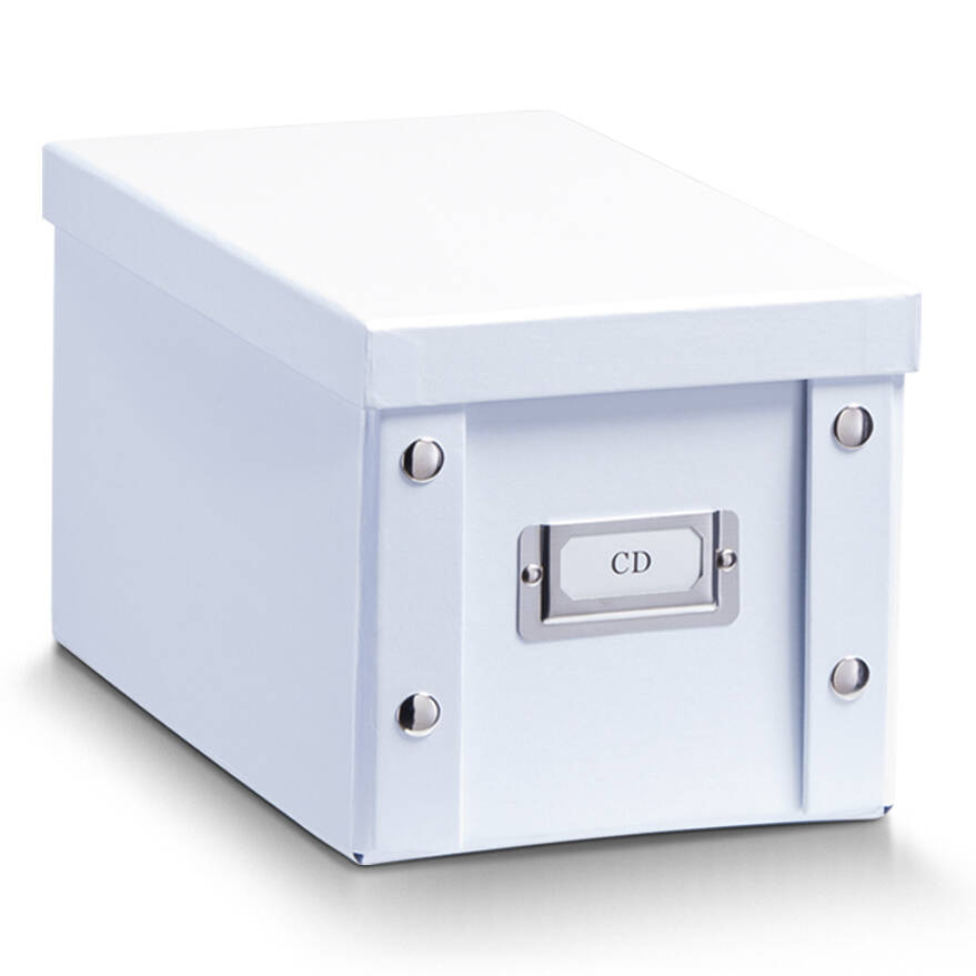 Zeller Kartonová krabice s víkem, 16,5 x 28 x 15 cm bílá